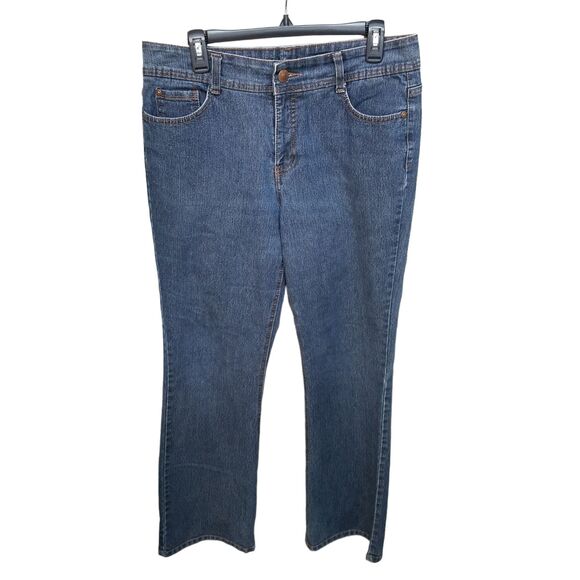 Charter Club Womens Size 12 Blue Solid BootCut Jeans - Picture 1 of 9